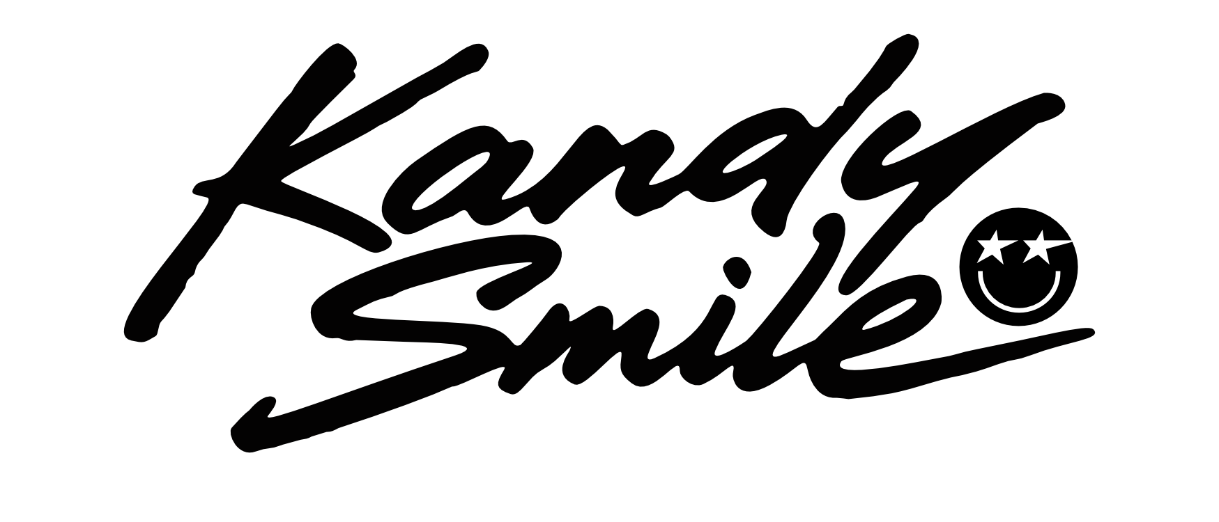 Kandy Smile logo featuring a stylized portrait wearing star-shaped sunglasses.